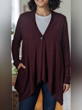 Apt. 9 Open-Front Cardigan Sweater - Burgundy